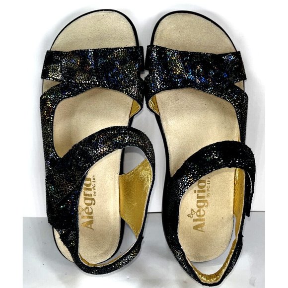Alegria ‘Joy’ Womens Multi Color Glitter Sandals Size US 6-6.5 EUR 36 - Picture 4 of 12